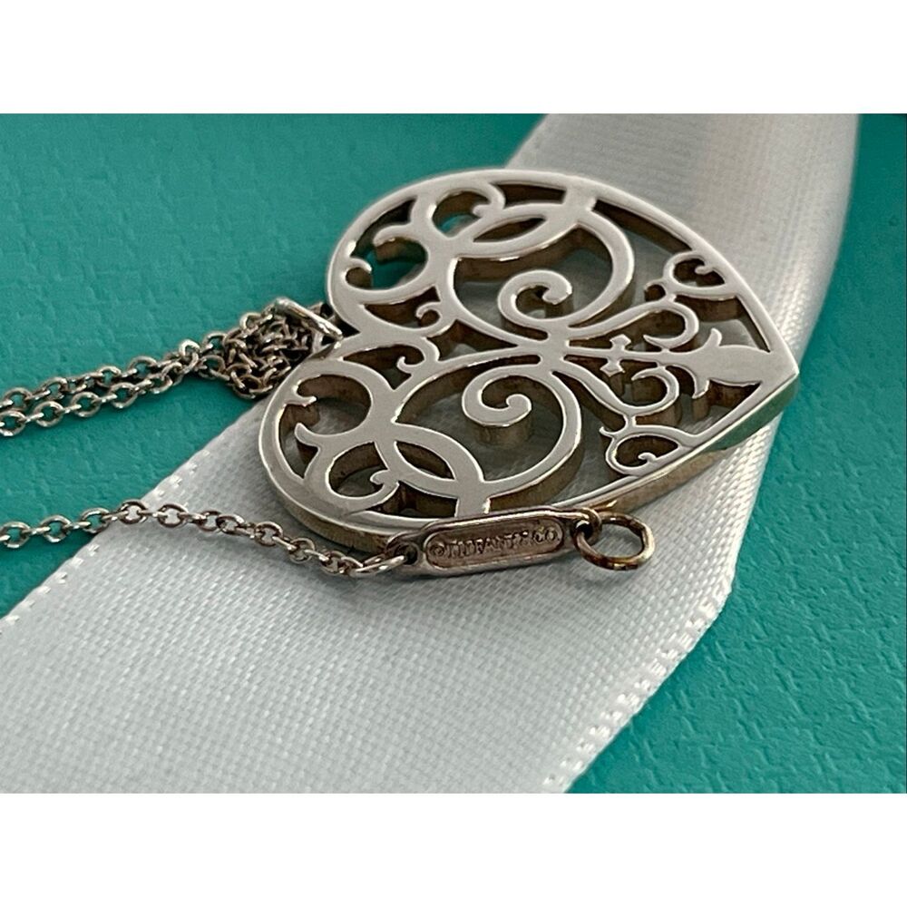 Tiffany & Co. Sterling Silver Enchant Heart Necklace - 20” - Picture 4 of 16